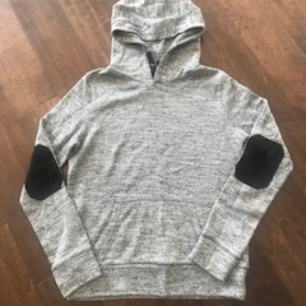 Marled hooded Sweatshirt with elbow patches